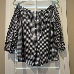 Off shoulder gingham top
